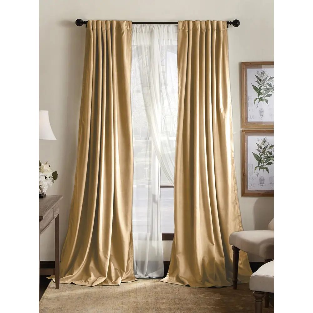 Фото 2 Комплект штор на ленте At Home Латойн 150x250 см бархат цвет желтый/золотистый AA213010-250 Фото 2 Комплект штор на ленте At Home Латойн 150x250 см бархат цвет желтый/золотистый AA213010-250