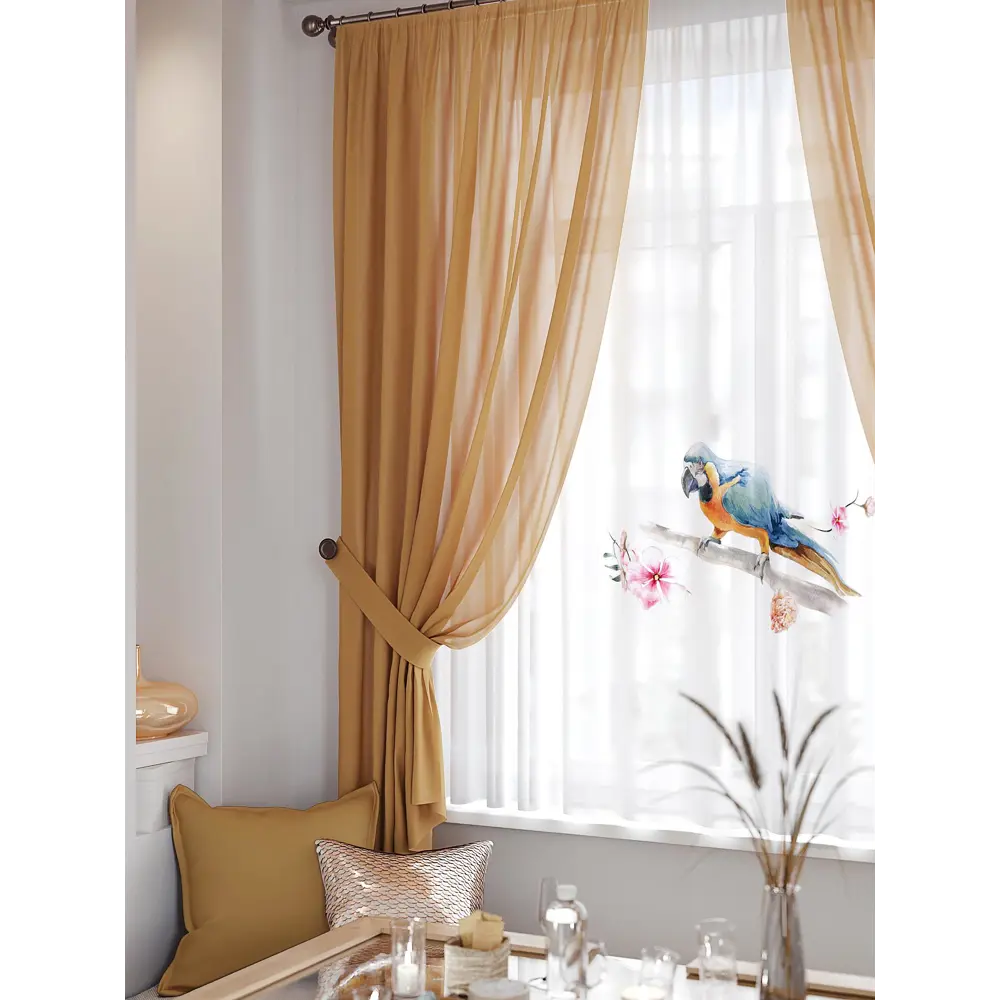 Фото 2 Тюль на ленте At Home Грантирс 145x180 см вуаль цвет синий/серый/оранжевый/розовый/голубой AA550280 Фото 2 Тюль на ленте At Home Грантирс 145x180 см вуаль цвет синий/серый/оранжевый/розовый/голубой AA550280