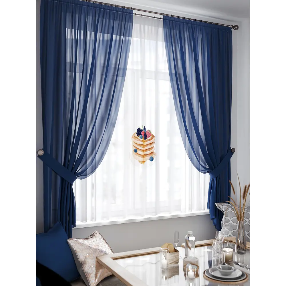 Фото 3 Тюль на ленте At Home Панкринс 145x180 см вуаль цвет серый AA550380