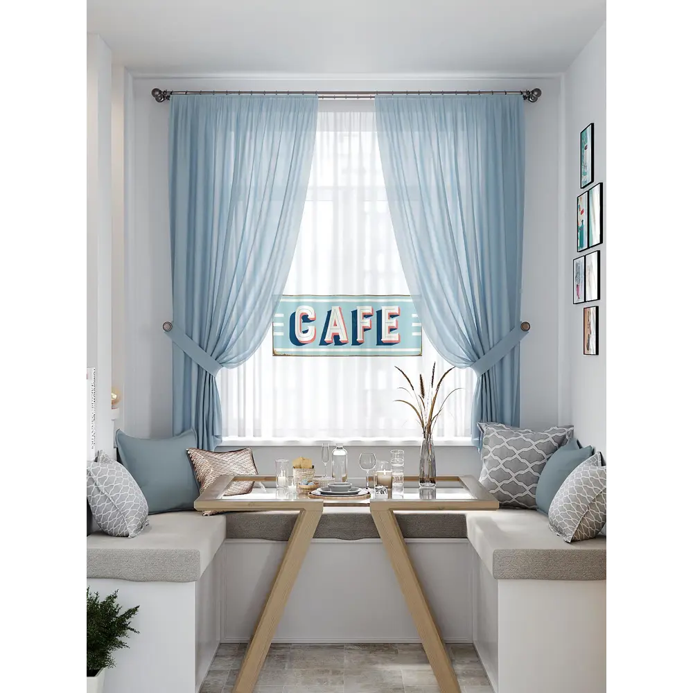 Фото Тюль на ленте At Home Канфрис 145x180 см вуаль цвет бирюзовый AA550393 Фото Тюль на ленте At Home Канфрис 145x180 см вуаль цвет бирюзовый AA550393
