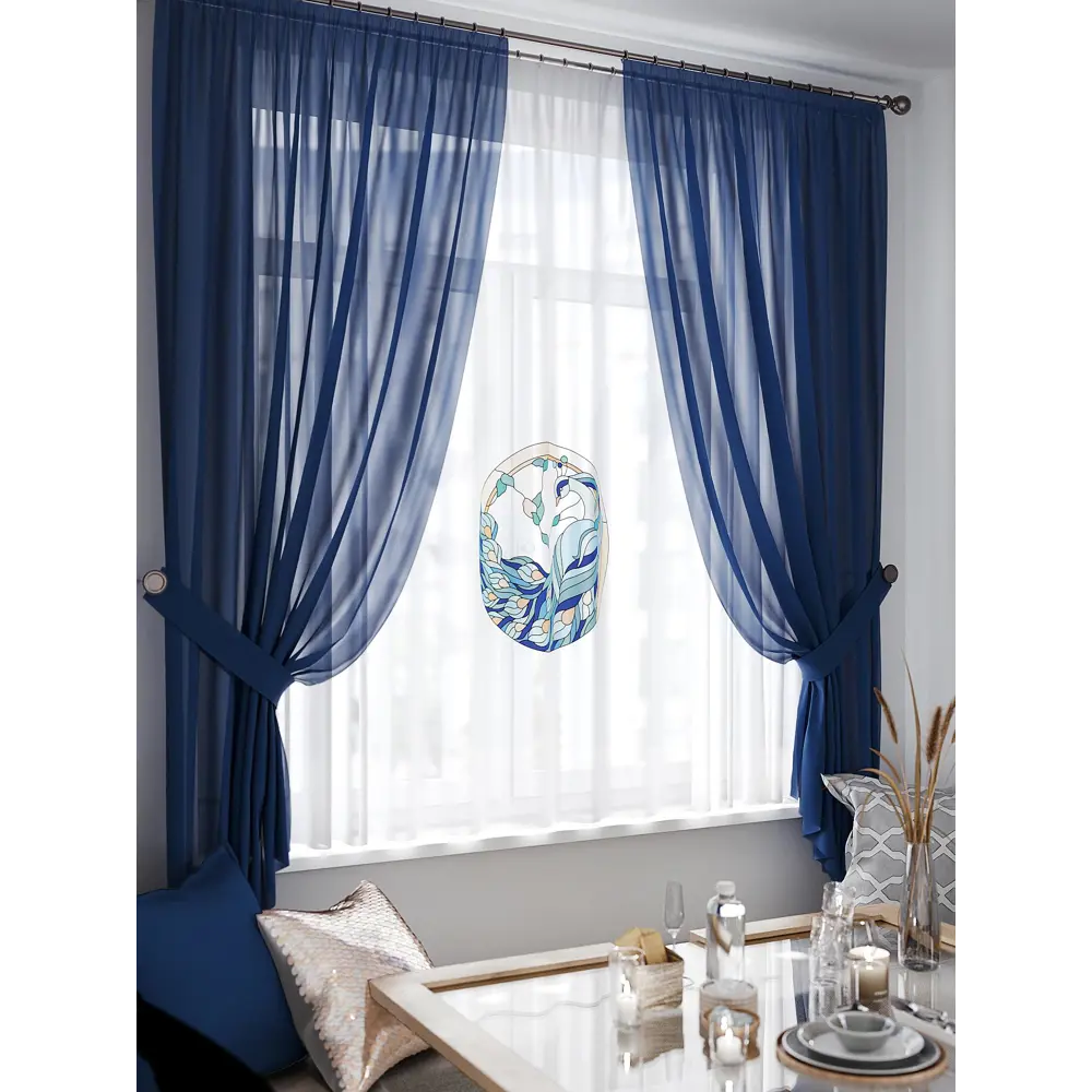 Фото 3 Тюль на ленте At Home Ритимс 145x180 см вуаль цвет бирюзовый AA550378 Фото 3 Тюль на ленте At Home Ритимс 145x180 см вуаль цвет бирюзовый AA550378