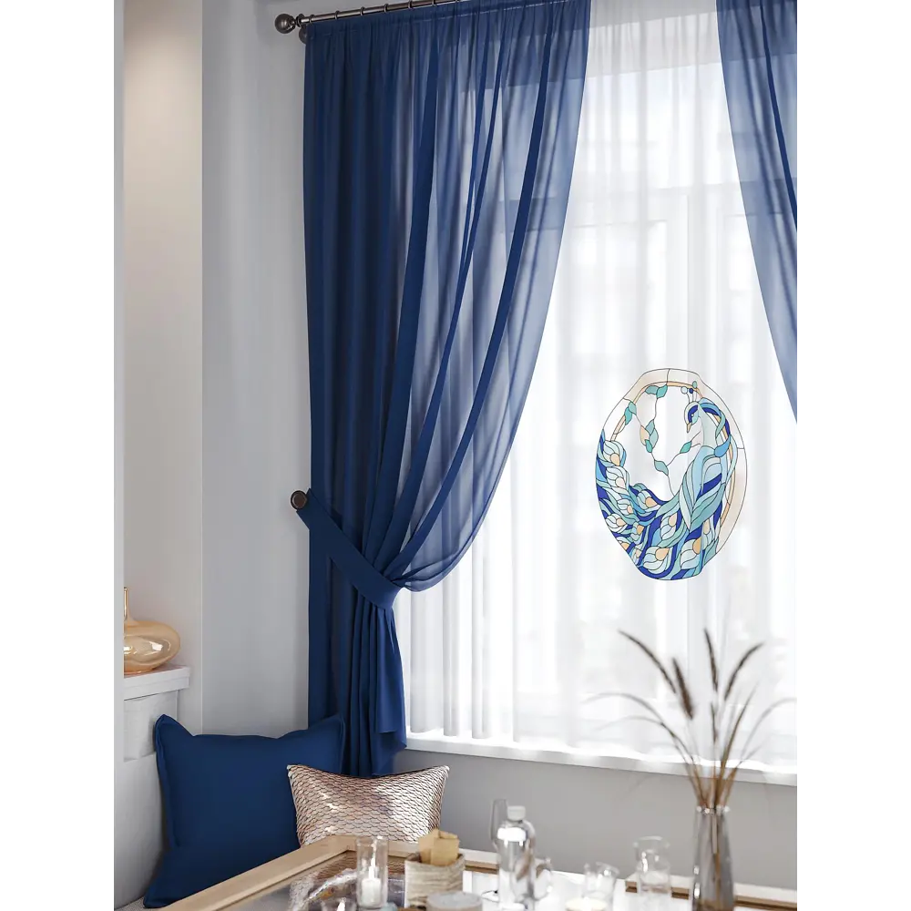 Фото 2 Тюль на ленте At Home Ритимс 145x180 см вуаль цвет бирюзовый AA550378 Фото 2 Тюль на ленте At Home Ритимс 145x180 см вуаль цвет бирюзовый AA550378