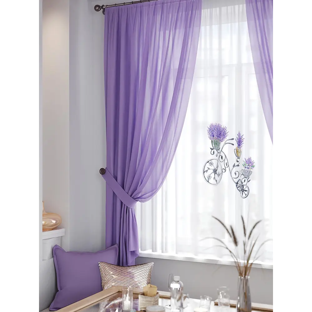 Фото 2 Тюль на ленте At Home Риноквис 145x180 см вуаль цвет серый/зеленый/фиолетовый AA550366 Фото 2 Тюль на ленте At Home Риноквис 145x180 см вуаль цвет серый/зеленый/фиолетовый AA550366