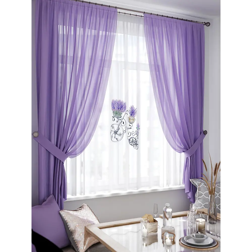 Фото 3 Тюль на ленте At Home Риноквис 145x180 см вуаль цвет серый/зеленый/фиолетовый AA550366 Фото 3 Тюль на ленте At Home Риноквис 145x180 см вуаль цвет серый/зеленый/фиолетовый AA550366