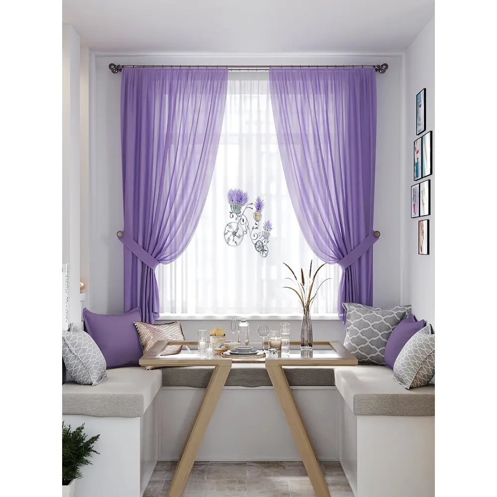 Фото Тюль на ленте At Home Риноквис 145x180 см вуаль цвет серый/зеленый/фиолетовый AA550366 Фото Тюль на ленте At Home Риноквис 145x180 см вуаль цвет серый/зеленый/фиолетовый AA550366