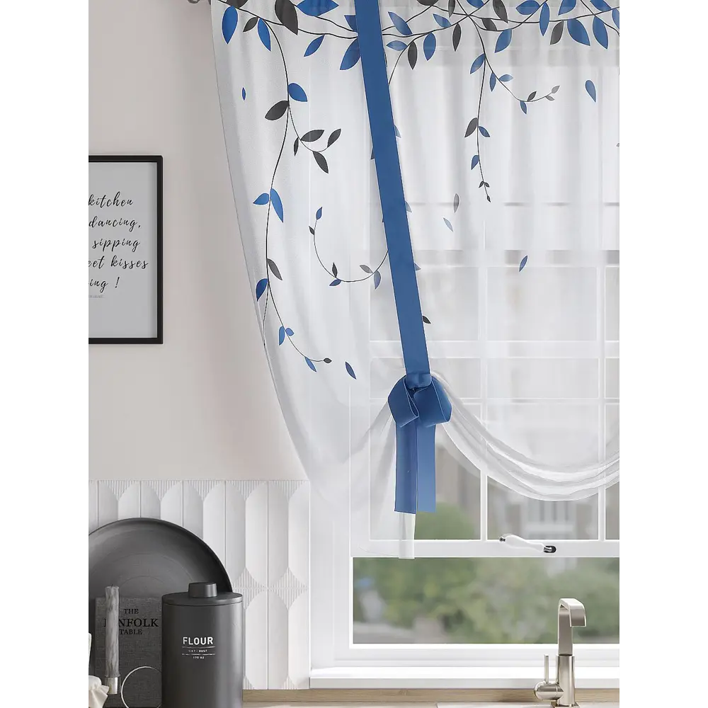 Фото 2 Тюль на ленте At Home Рунвиас 150x150 см вуаль цвет синий/голубой/черный AA518239 Фото 2 Тюль на ленте At Home Рунвиас 150x150 см вуаль цвет синий/голубой/черный AA518239