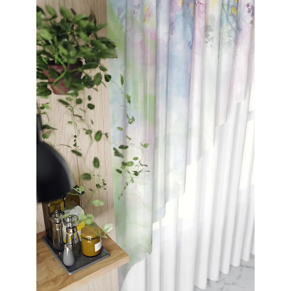 Фото 2 Тюль на ленте At Home Аглия 280x160 см вуаль цвет синий/желтый/розовый/голубой/зеленый AA516019 Фото 2 Тюль на ленте At Home Аглия 280x160 см вуаль цвет синий/желтый/розовый/голубой/зеленый AA516019