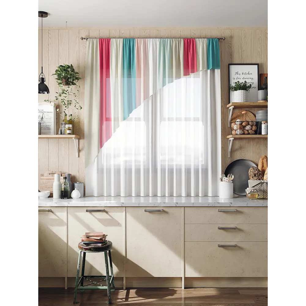 Фото 3 Тюль на ленте At Home Элий 280x160 см вуаль цвет белый/синий/красный/розовый/голубой AA516012 Фото 3 Тюль на ленте At Home Элий 280x160 см вуаль цвет белый/синий/красный/розовый/голубой AA516012