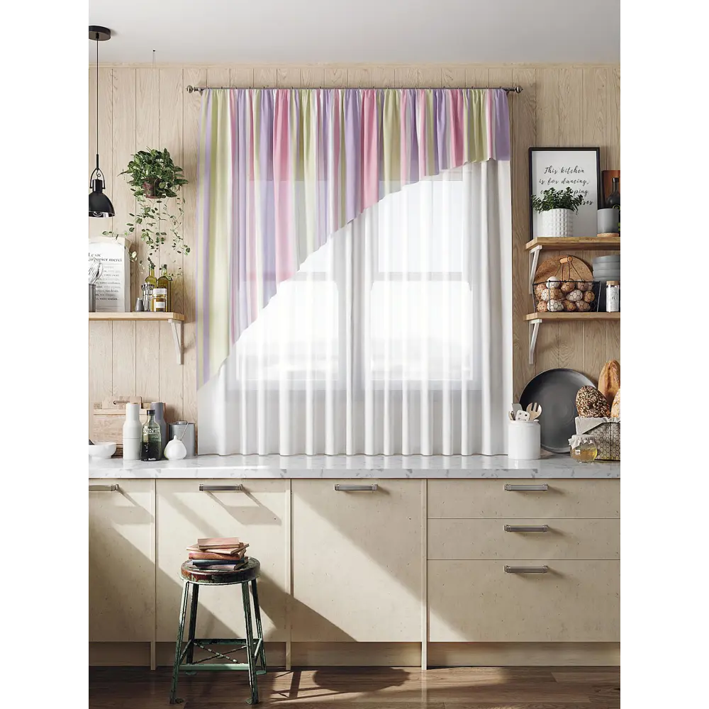 Фото 3 Тюль на ленте At Home Ратри 280x160 см вуаль цвет белый/розовый/зеленый/фиолетовый AA516003 Фото 3 Тюль на ленте At Home Ратри 280x160 см вуаль цвет белый/розовый/зеленый/фиолетовый AA516003
