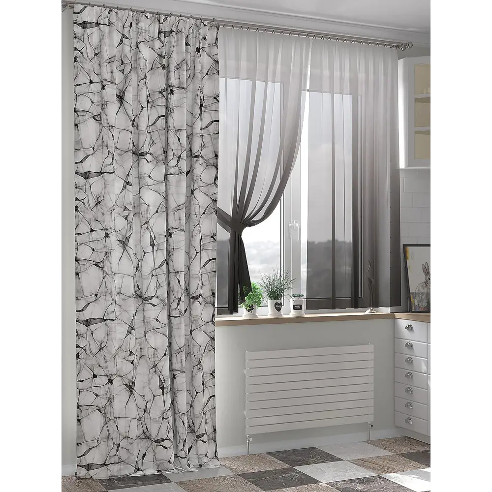 Фото Комплект штор на ленте At Home Эневис 150x260 см габардин цвет серебристый/серый AA524053 Фото Комплект штор на ленте At Home Эневис 150x260 см габардин цвет серебристый/серый AA524053
