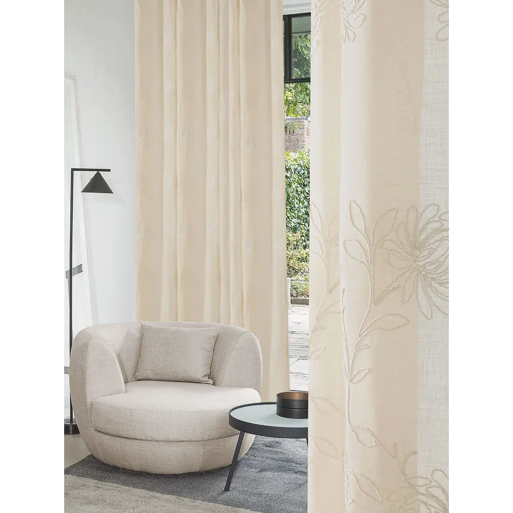 Фото 2 Тюль на ленте At Home Жамали 150x290 см вуаль цвет бежевый AA124179