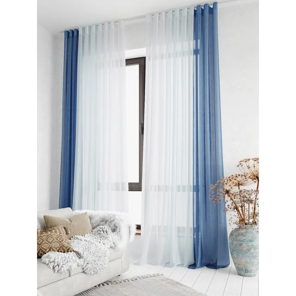 Фото 3 Тюль на ленте At Home Лоцион 300x250 см вуаль цвет голубой AA131005 Фото 3 Тюль на ленте At Home Лоцион 300x250 см вуаль цвет голубой AA131005
