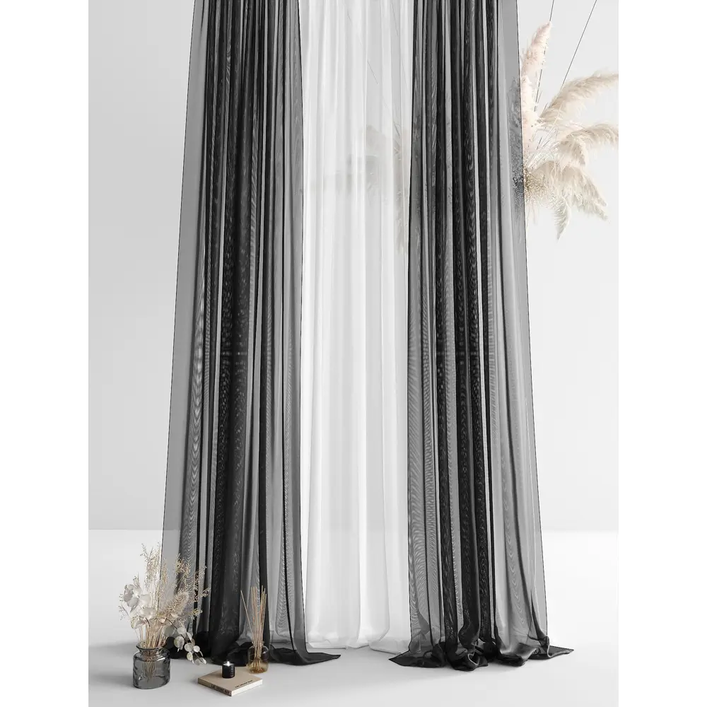 Фото 2 Тюль на ленте At Home Мирела 150x240 см вуаль цвет белый/черный AA206973-240 Фото 2 Тюль на ленте At Home Мирела 150x240 см вуаль цвет белый/черный AA206973-240