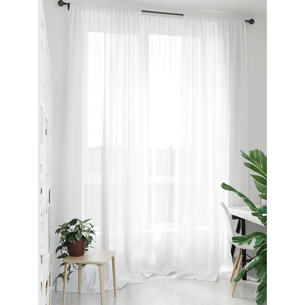 Фото 4 Тюль на ленте At Home Мирела 150x290 см вуаль цвет белый AA206957-290 Фото 4 Тюль на ленте At Home Мирела 150x290 см вуаль цвет белый AA206957-290