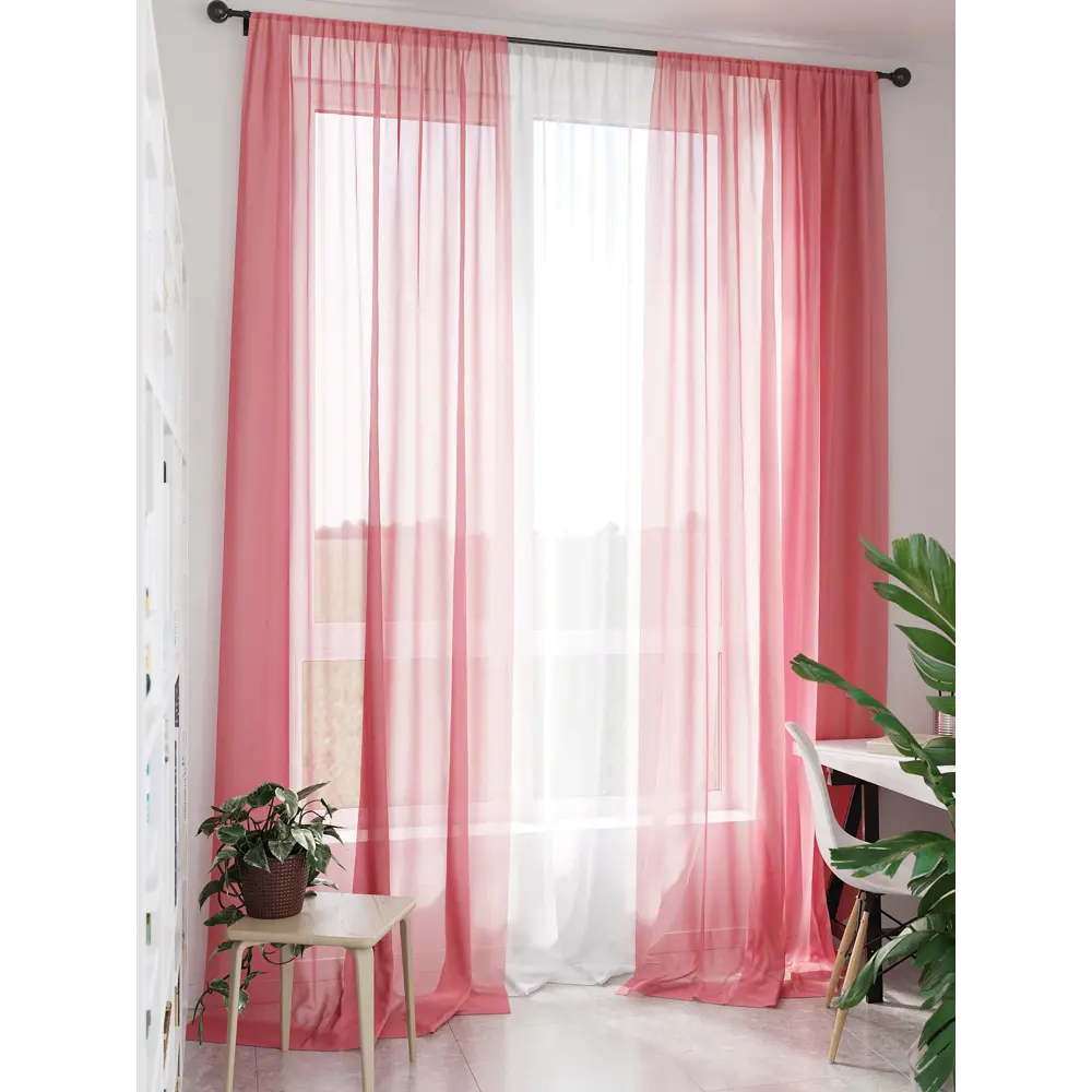 Фото 6 Тюль на ленте At Home Мирела 150x250 см вуаль цвет красный AA206974-250 Фото 6 Тюль на ленте At Home Мирела 150x250 см вуаль цвет красный AA206974-250