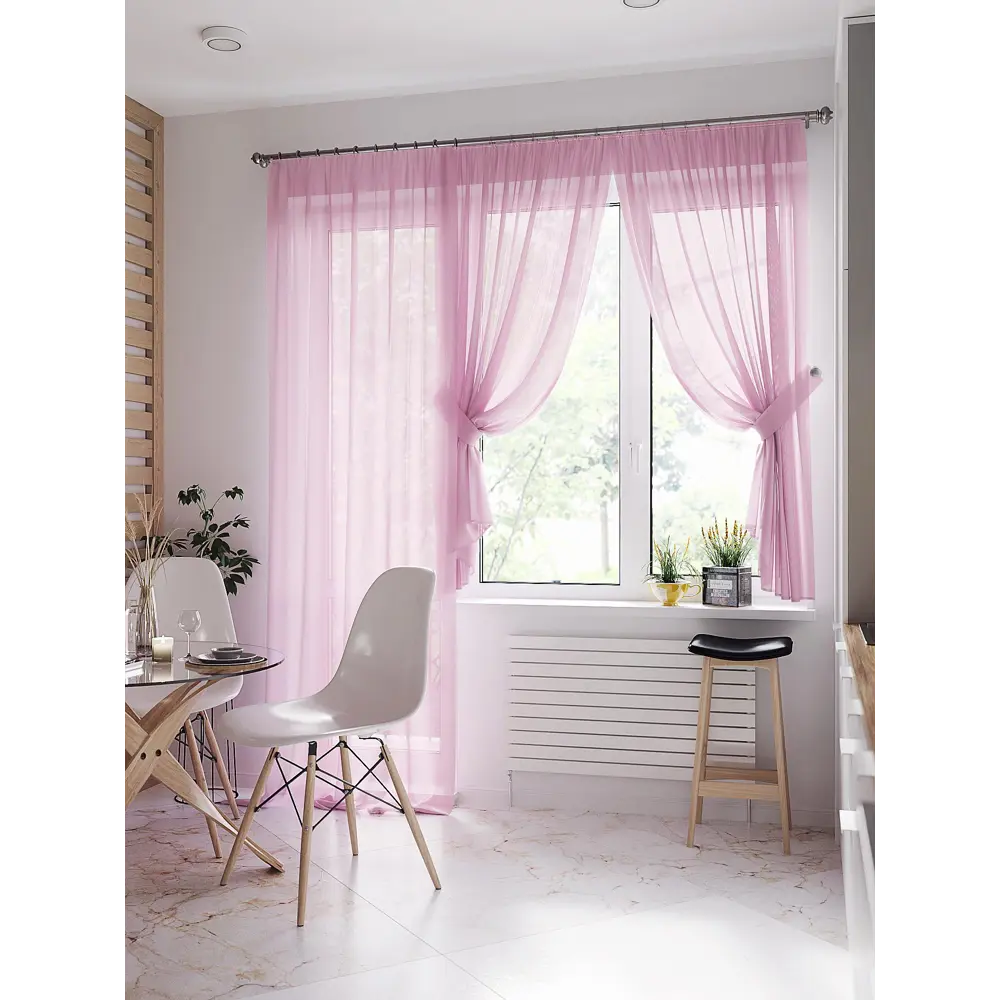Фото 2 Тюль на ленте At Home Лурано 150x280 см вуаль цвет розовый AA206732-280 Фото 2 Тюль на ленте At Home Лурано 150x280 см вуаль цвет розовый AA206732-280