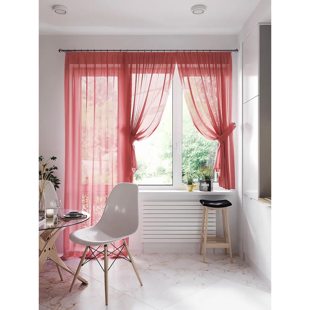 Фото 4 Тюль на ленте At Home Лурано 150x250 см вуаль цвет красный AA206729-250 Фото 4 Тюль на ленте At Home Лурано 150x250 см вуаль цвет красный AA206729-250