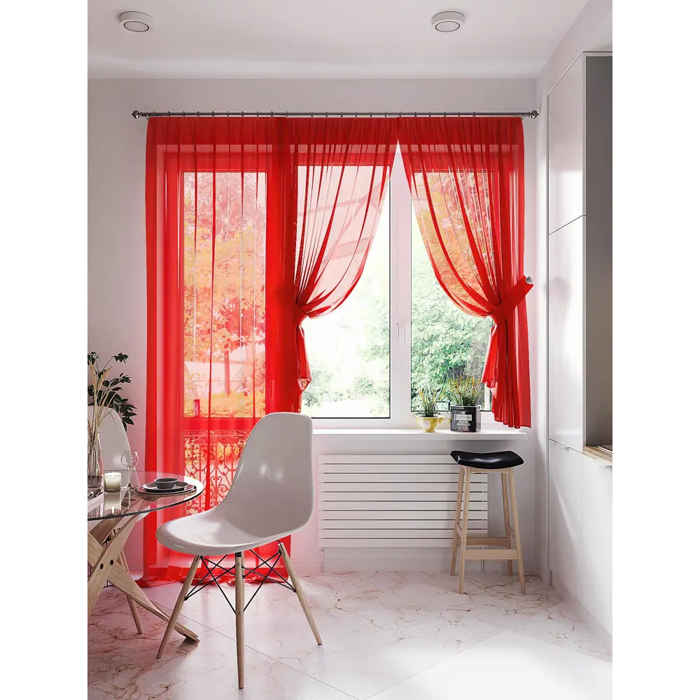 Фото 4 Тюль на ленте At Home Лурано 150x280 см вуаль цвет красный AA206722-280 Фото 4 Тюль на ленте At Home Лурано 150x280 см вуаль цвет красный AA206722-280