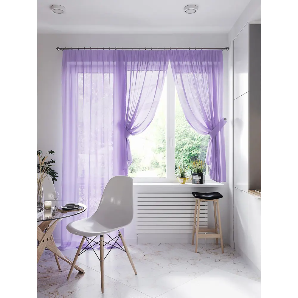 Фото 4 Тюль на ленте At Home Лурано 150x260 см вуаль цвет фиолетовый AA206731-260 Фото 4 Тюль на ленте At Home Лурано 150x260 см вуаль цвет фиолетовый AA206731-260