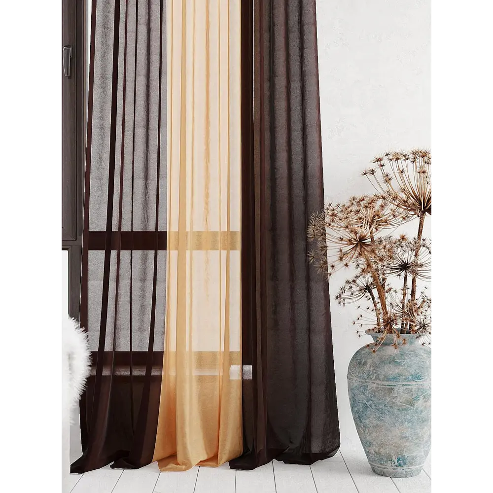 Фото 3 Тюль на ленте At Home Лаури 300x250 см вуаль цвет коричневый/желтый AA206692-250 Фото 3 Тюль на ленте At Home Лаури 300x250 см вуаль цвет коричневый/желтый AA206692-250