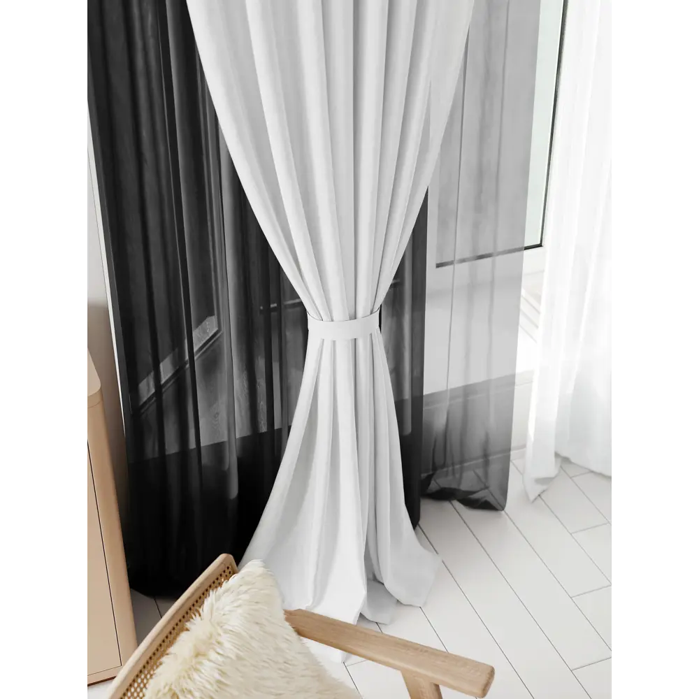 Фото 4 Тюль на ленте At Home Аруфина-13 500x310 см вуаль цвет белый/черный AA218013-310 Фото 4 Тюль на ленте At Home Аруфина-13 500x310 см вуаль цвет белый/черный AA218013-310