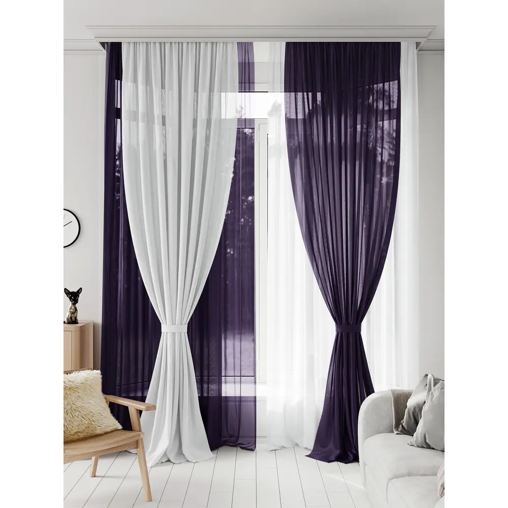Фото 2 Тюль на ленте At Home Аруфина-11 500x300 см вуаль цвет фиолетовый AA218011-300 Фото 2 Тюль на ленте At Home Аруфина-11 500x300 см вуаль цвет фиолетовый AA218011-300