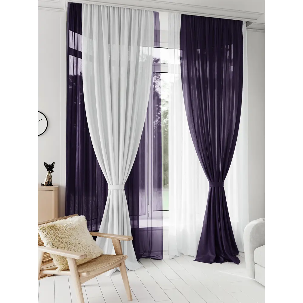 Фото 3 Тюль на ленте At Home Аруфина-11 500x300 см вуаль цвет фиолетовый AA218011-300 Фото 3 Тюль на ленте At Home Аруфина-11 500x300 см вуаль цвет фиолетовый AA218011-300