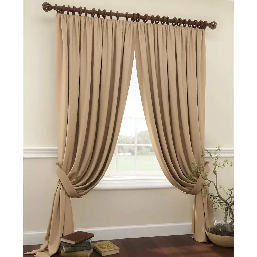 Фото 5 Комплект штор на ленте Helga Капи 150x280 см блэкаут цвет бежевый/коричневый HH950403 Фото 5 Комплект штор на ленте Helga Капи 150x280 см блэкаут цвет бежевый/коричневый HH950403
