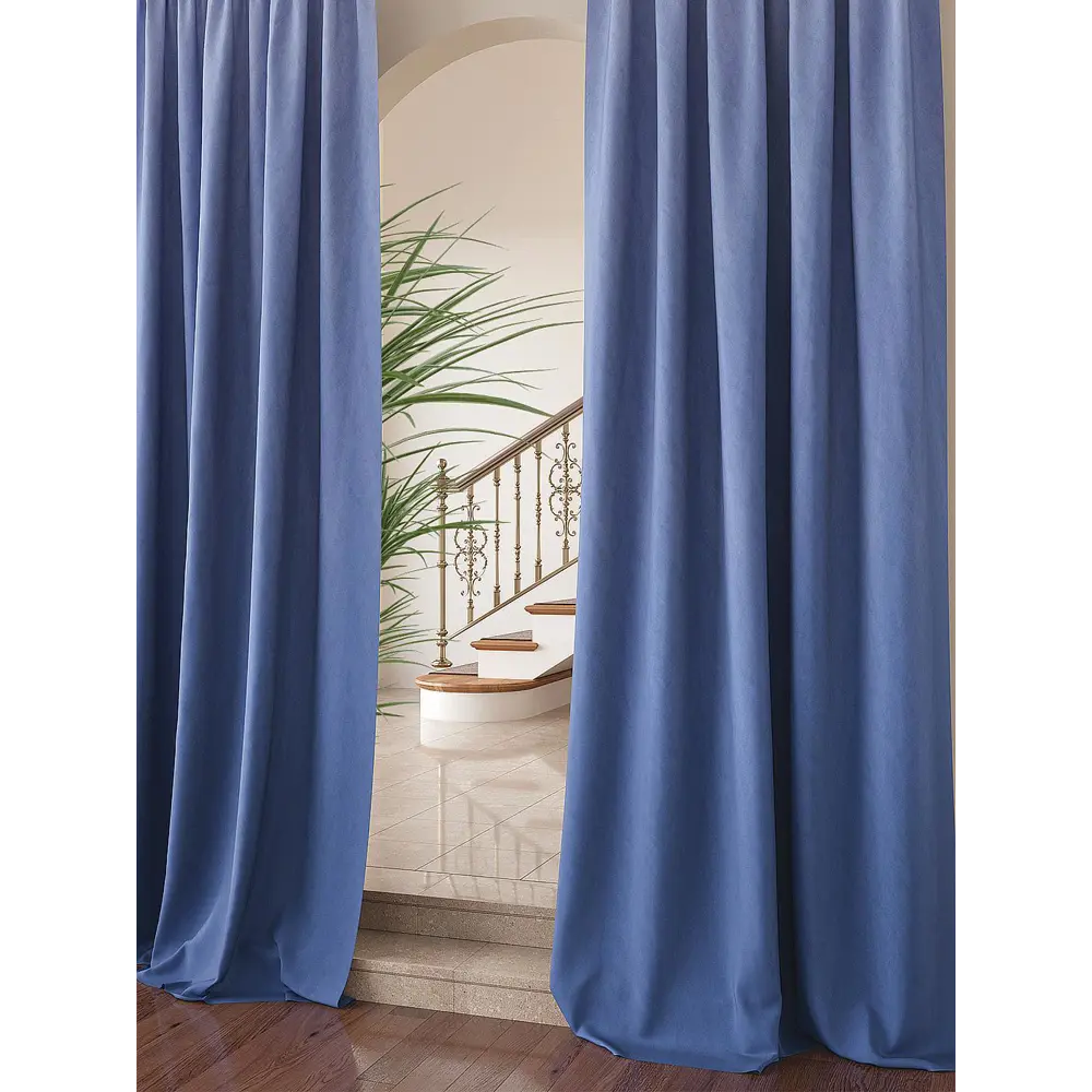 Фото 3 Комплект штор на ленте At Home Клеорис 150x260 см габардин цвет голубой AA919049 Фото 3 Комплект штор на ленте At Home Клеорис 150x260 см габардин цвет голубой AA919049