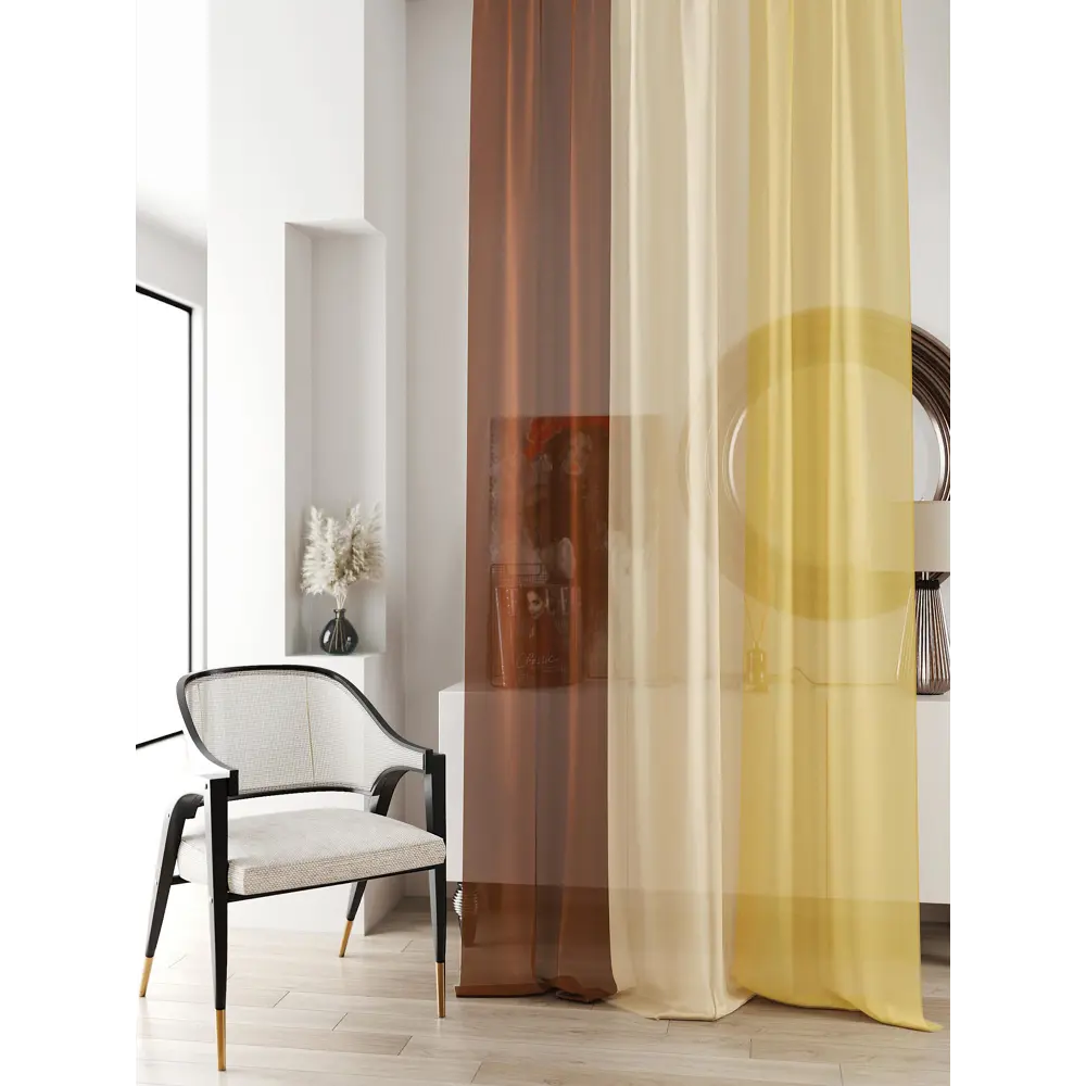 Фото 3 Тюль на ленте At Home Ливартис 150x250 см вуаль цвет желтый AA588059 Фото 3 Тюль на ленте At Home Ливартис 150x250 см вуаль цвет желтый AA588059
