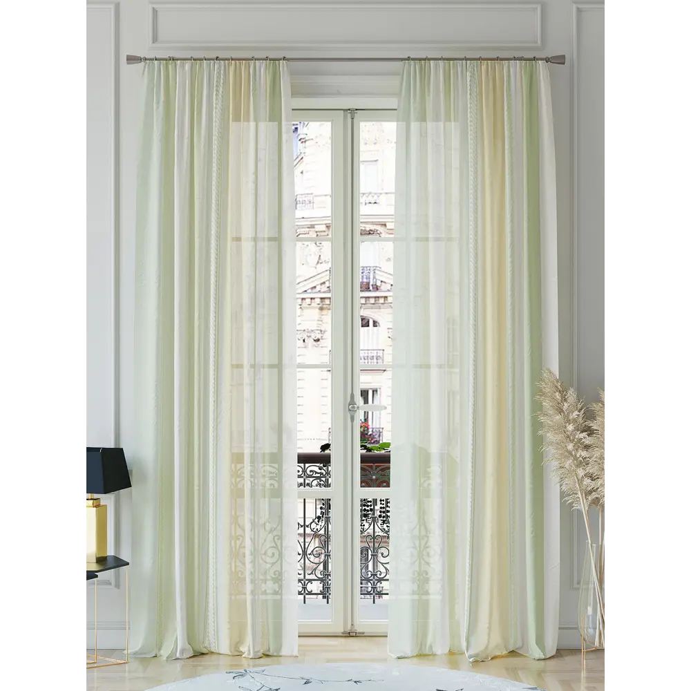Фото 3 Тюль на ленте At Home Кинкерс 150x260 см вуаль цвет белый/бежевый/зеленый AA542036 Фото 3 Тюль на ленте At Home Кинкерс 150x260 см вуаль цвет белый/бежевый/зеленый AA542036