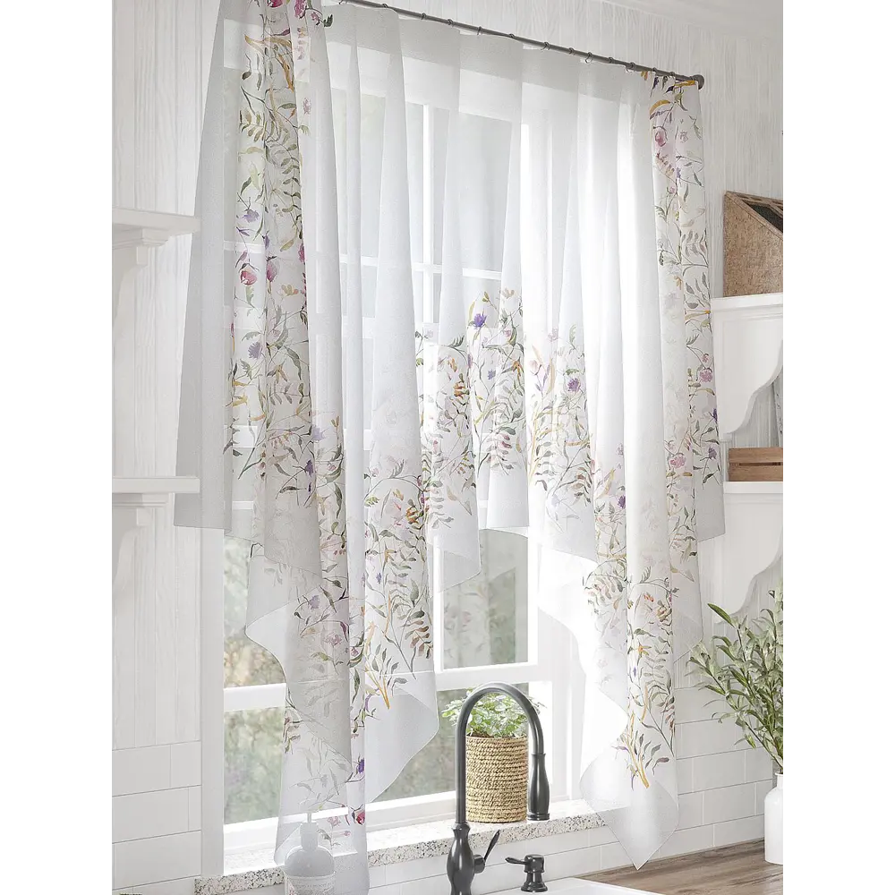 Фото 4 Тюль на ленте At Home Амонгвирс 200x145 см вуаль цвет бежевый/коричневый/розовый/зеленый AA534024 Фото 4 Тюль на ленте At Home Амонгвирс 200x145 см вуаль цвет бежевый/коричневый/розовый/зеленый AA534024