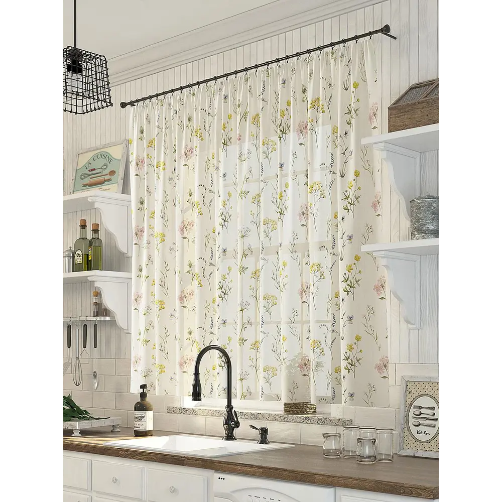 Фото Тюль на ленте At Home Пэриоль 300x150 см вуаль цвет белый/синий/желтый/розовый/голубой AA533032