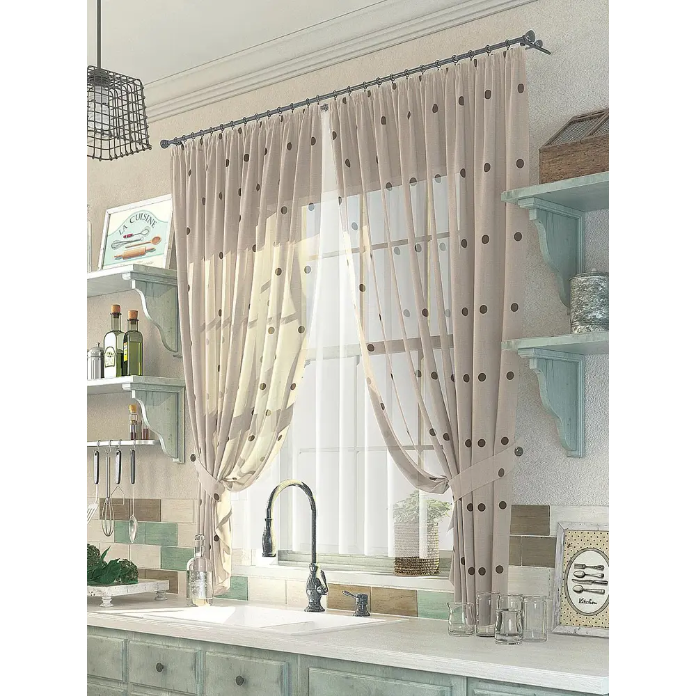 Фото Тюль на ленте At Home Капинс 150x180 см вуаль цвет коричневый AA976005 Фото Тюль на ленте At Home Капинс 150x180 см вуаль цвет коричневый AA976005