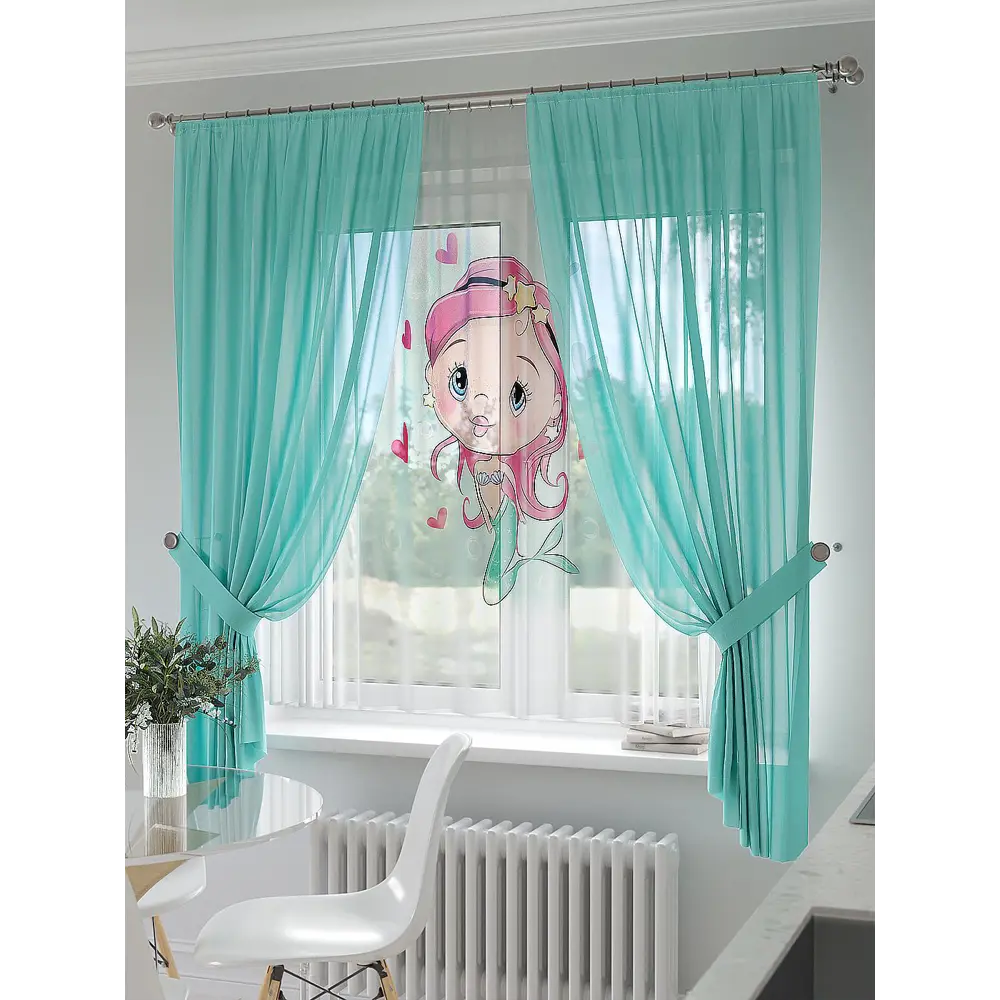 Фото 3 Тюль на ленте At Home Мокенвис 145x180 см вуаль цвет белый/черный/бирюзовый/фиолетовый AA550188 Фото 3 Тюль на ленте At Home Мокенвис 145x180 см вуаль цвет белый/черный/бирюзовый/фиолетовый AA550188
