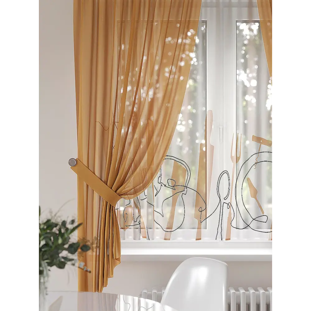 Фото 2 Тюль на ленте At Home Климнерс 145x180 см вуаль цвет белый/черный AA550073 Фото 2 Тюль на ленте At Home Климнерс 145x180 см вуаль цвет белый/черный AA550073