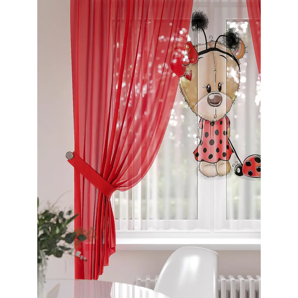 Фото 2 Тюль на ленте At Home Нертинс 145x180 см вуаль цвет белый/бежевый/черный AA550105