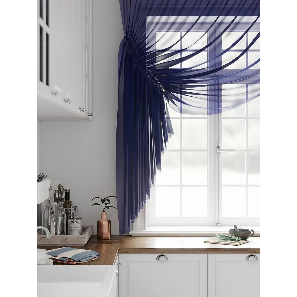 Фото 4 Тюль на ленте At Home Тициния 300x180 см вуаль цвет голубой AA124058 Фото 4 Тюль на ленте At Home Тициния 300x180 см вуаль цвет голубой AA124058