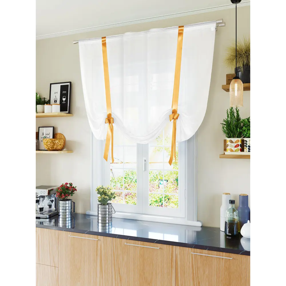 Фото 2 Тюль на ленте At Home Лайкс 150x150 см вуаль цвет белый/желтый AA123882 Фото 2 Тюль на ленте At Home Лайкс 150x150 см вуаль цвет белый/желтый AA123882