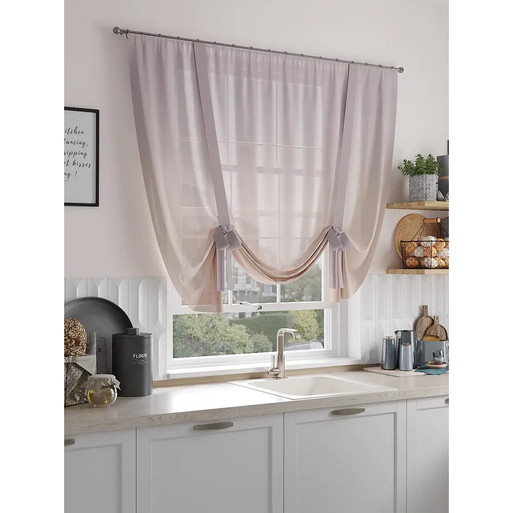 Фото Тюль на ленте At Home Рангверис 150x150 см вуаль цвет фиолетовый AA518139