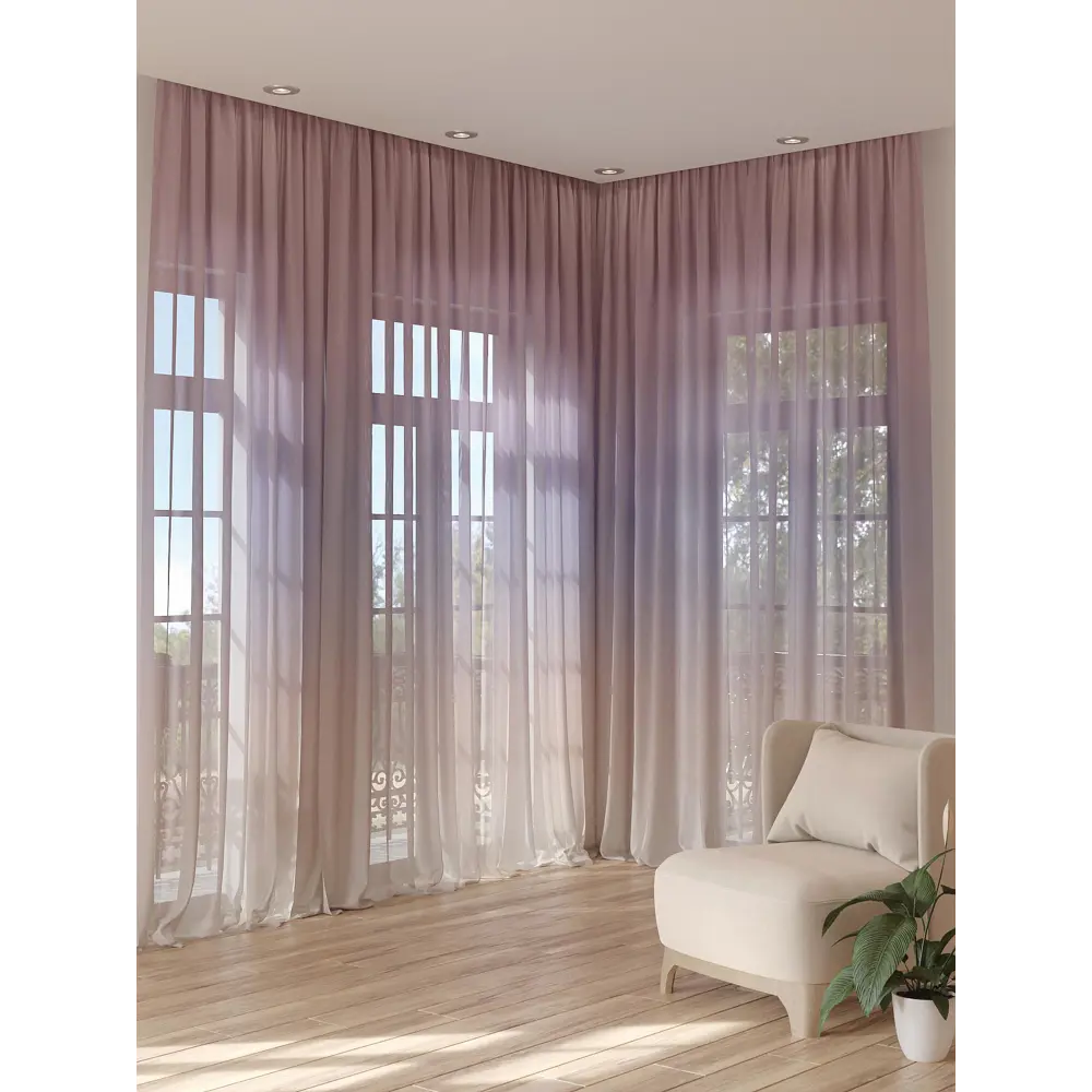Фото 3 Тюль на ленте At Home Кенмер 150x280 см вуаль цвет розовый AA974190 Фото 3 Тюль на ленте At Home Кенмер 150x280 см вуаль цвет розовый AA974190
