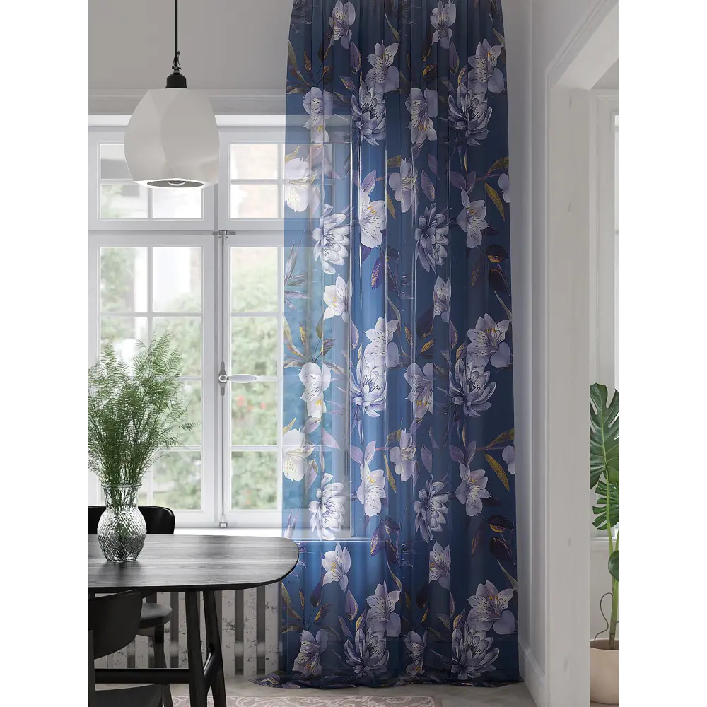 Фото Тюль на ленте At Home Канбриолс 150x280 см вуаль цвет фиолетовый AA974292