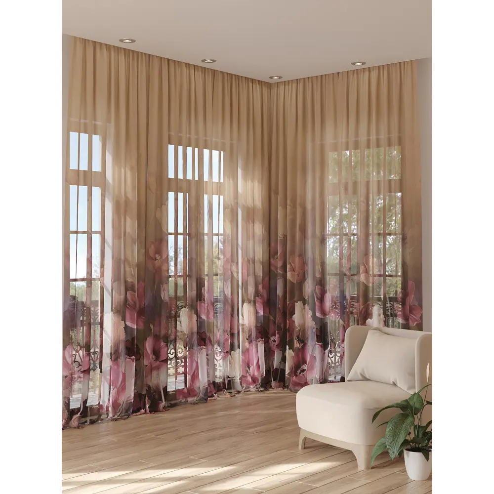Фото 3 Тюль на ленте At Home Хелтиронс 150x280 см вуаль цвет розовый AA974278 Фото 3 Тюль на ленте At Home Хелтиронс 150x280 см вуаль цвет розовый AA974278