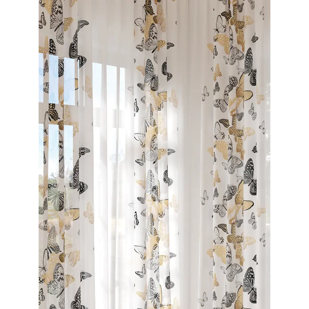 Фото 2 Тюль на ленте At Home Кенеквирс 150x280 см вуаль цвет серый AA974271