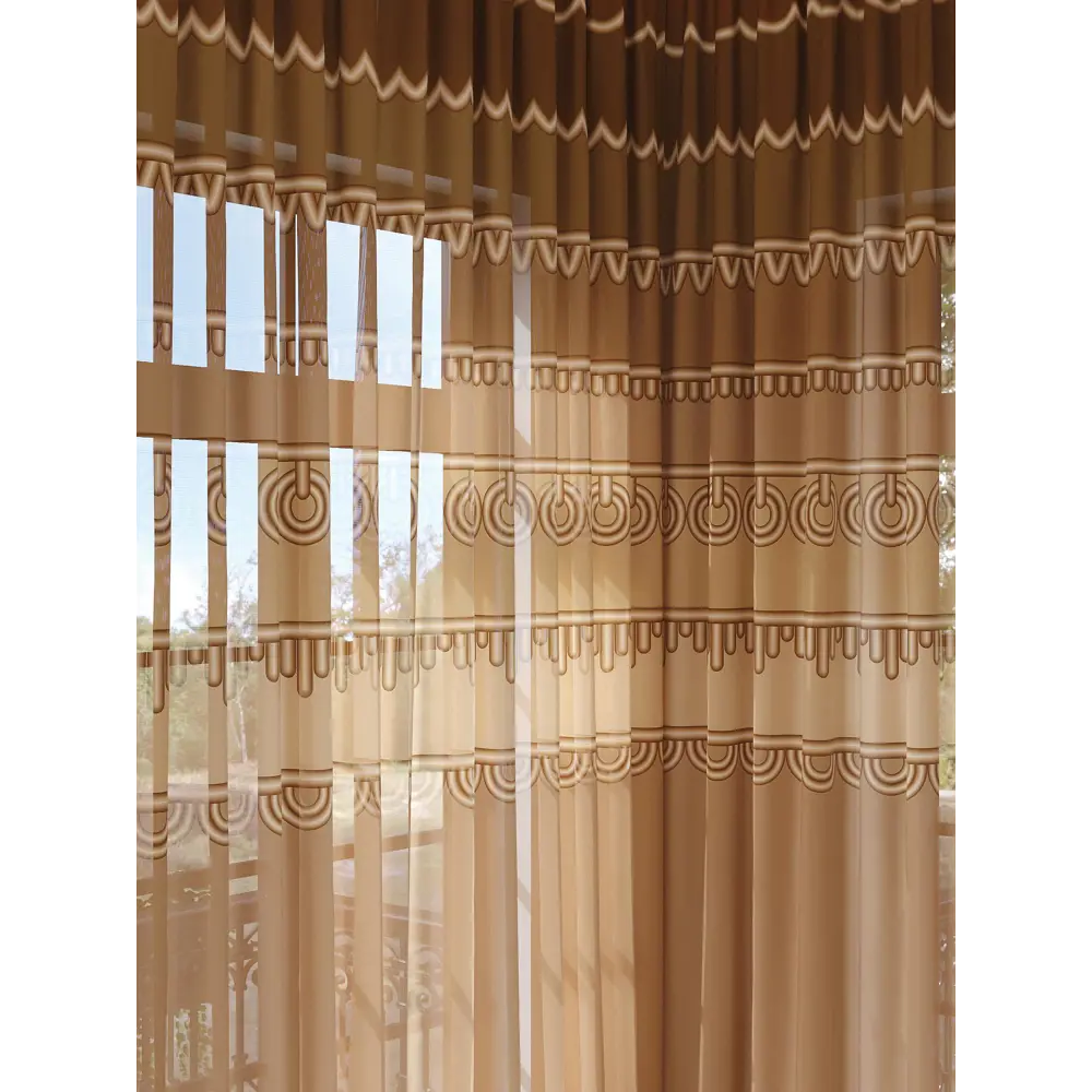 Фото 2 Тюль на ленте At Home Ренирсон 150x280 см вуаль цвет коричневый AA974303