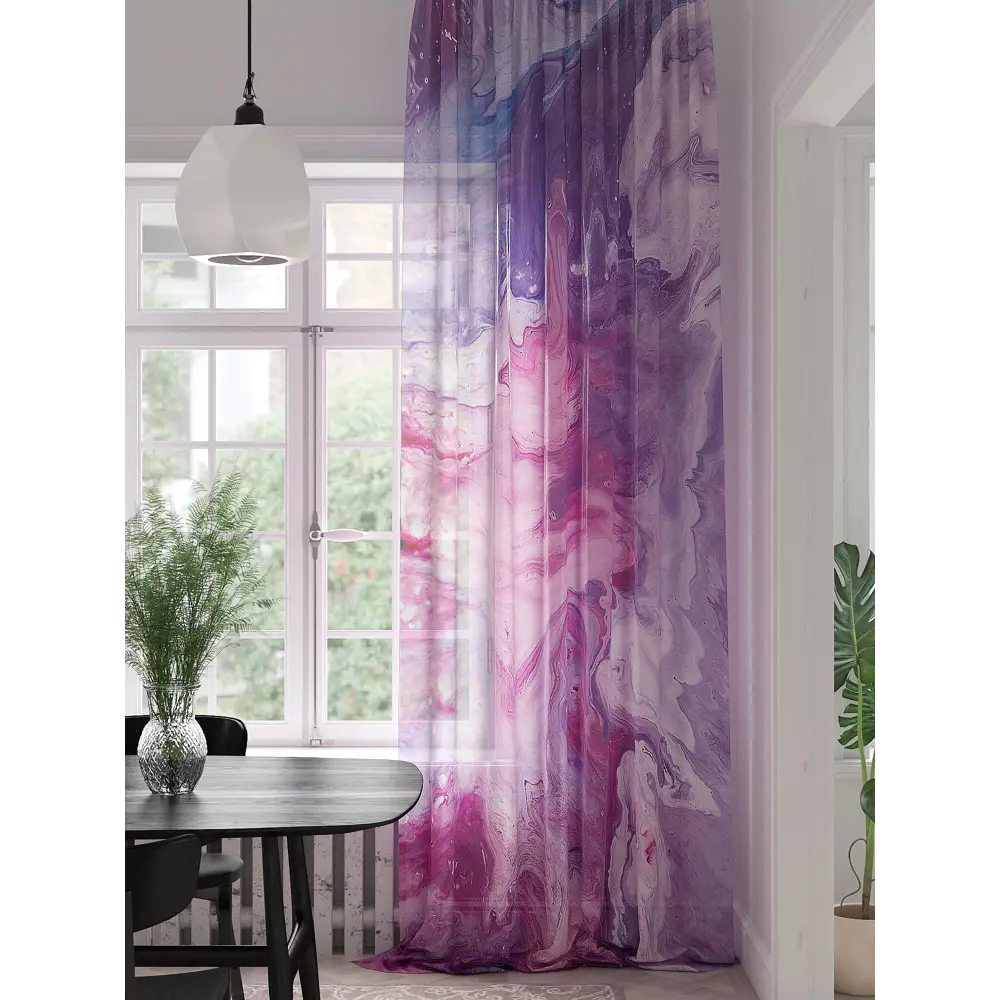 Фото Тюль на ленте At Home Скаминерс 150x280 см вуаль цвет розовый/фиолетовый AA974272 Фото Тюль на ленте At Home Скаминерс 150x280 см вуаль цвет розовый/фиолетовый AA974272