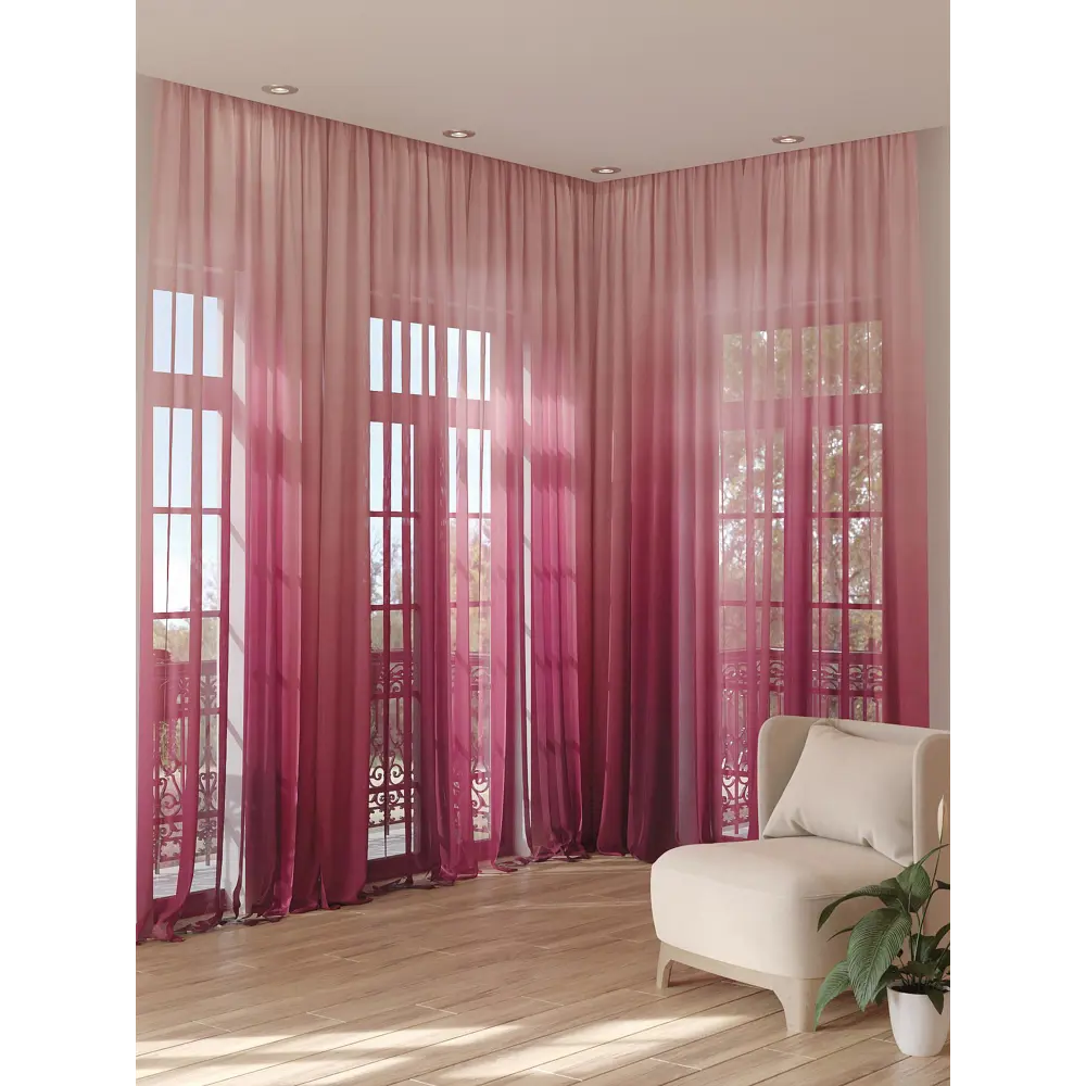 Фото 3 Тюль на ленте At Home Лортеникс 150x280 см вуаль цвет розовый AA974332 Фото 3 Тюль на ленте At Home Лортеникс 150x280 см вуаль цвет розовый AA974332