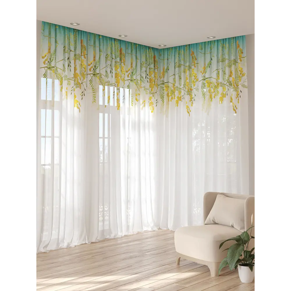 Фото 3 Тюль на ленте At Home Ринселор 150x280 см вуаль цвет коричневый/желтый/бирюзовый/зеленый AA974429 Фото 3 Тюль на ленте At Home Ринселор 150x280 см вуаль цвет коричневый/желтый/бирюзовый/зеленый AA974429
