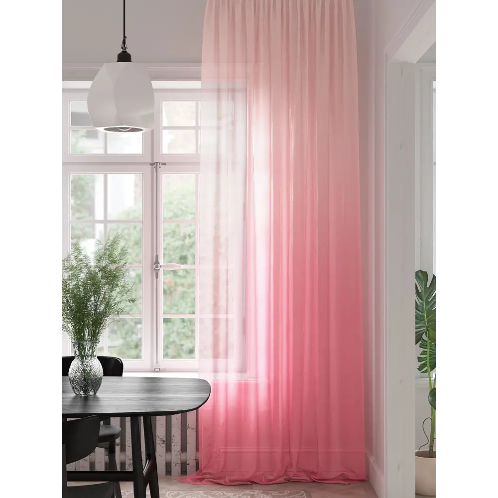 Фото Тюль на ленте At Home Карнетис 150x280 см вуаль цвет розовый AA974357 Фото Тюль на ленте At Home Карнетис 150x280 см вуаль цвет розовый AA974357