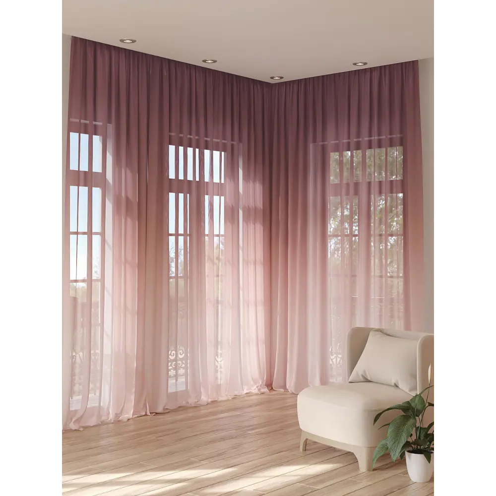 Фото 3 Тюль на ленте At Home Шемтинс 150x280 см вуаль цвет розовый AA974351 Фото 3 Тюль на ленте At Home Шемтинс 150x280 см вуаль цвет розовый AA974351